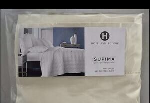 Hotel Collection 680 Thread Count Cotton KING EXTRA DEEP Flat Sheet Ivory